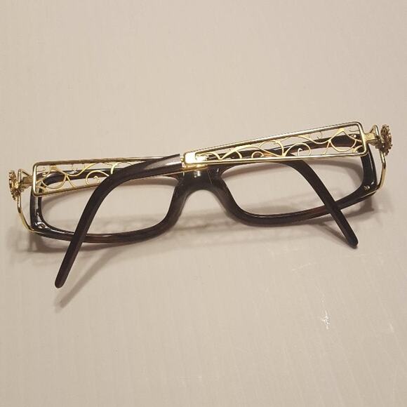 ROBERTO CAVALLI TURCHESE 418 U14 BROWN GOLD PLASTIC EYEGLASSES - Picture 2 of 8